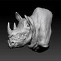 Rhino Bust. Projekt z dziedziny  Modelowanie 3D użytkownika Ollie Walsh - 16.10.2025