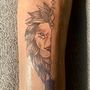 Demi lion. Un proyecto de Diseño de tatuajes, Ilustración tradicional e Ilustración botánica de Geoffrey Desmet - 13.11.2025