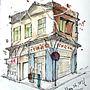 A first trial sketch of a building from a picture. Un proyecto de Bocetado, Dibujo, Ilustración arquitectónica, Sketchbook e Ilustración con tinta de milliechan - 27.05.2026