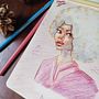 Retrato llamativo con lápices de colores🎨. Een project van Traditionele illustratie,  Beeldende kunst y  Tekening van Merce Román - 10.08.2026
