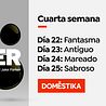 Calendario de la cuarta semana de Inktober, basado en el de Jake Parker