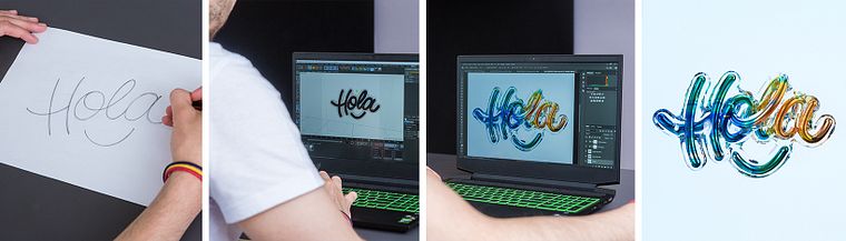 3D Font Design with a Metallic Finish