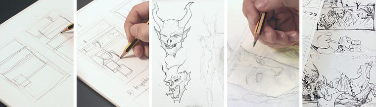 Dibujo a lápiz para cómics de superhéroes