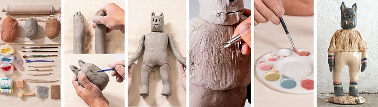 Création et modelage de personnages en céramique
