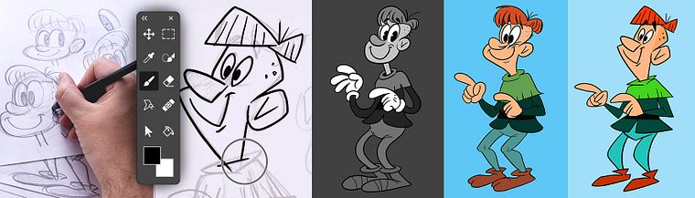 Character design rétro per animazione