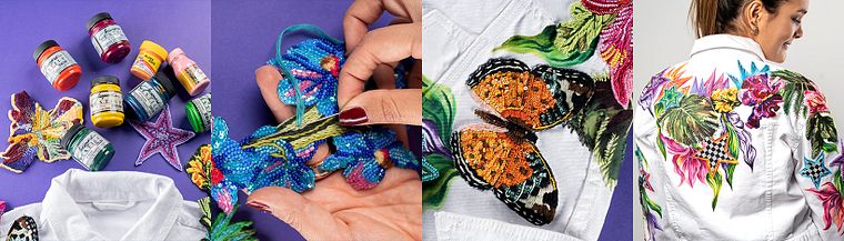 Design de moda: pintura e bordado em roupas