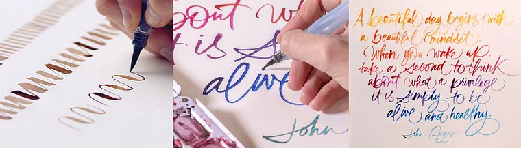 Caligrafia itálica com brush pen