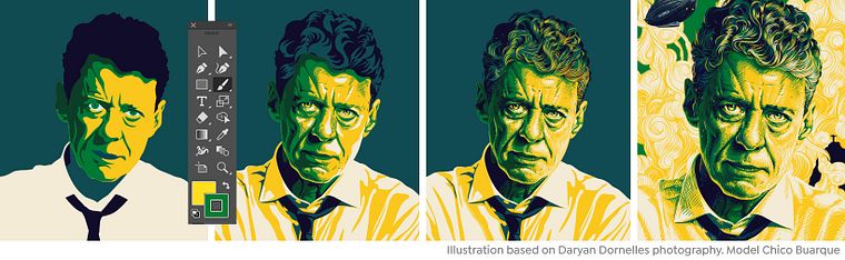 Técnicas de ilustração de retratos com Illustrator e Photoshop