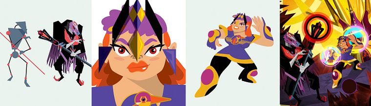 Design e ilustração de personagens rivais
