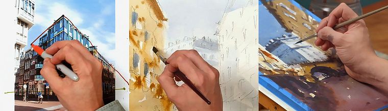 Rappresentazione architettonica ad acquerello