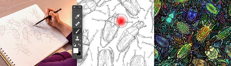 Wissenschaftliche Illustration für das Musterdesign