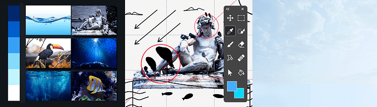 Collage digital en Photoshop: composición y efectos visuales