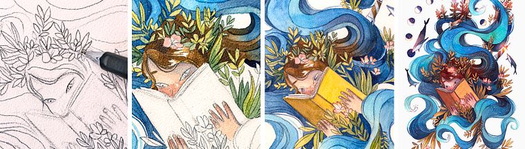 Tecniche ad acquerello per illustrazioni da sogno