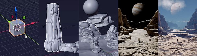 Ilustração fantástica 3D com Blender