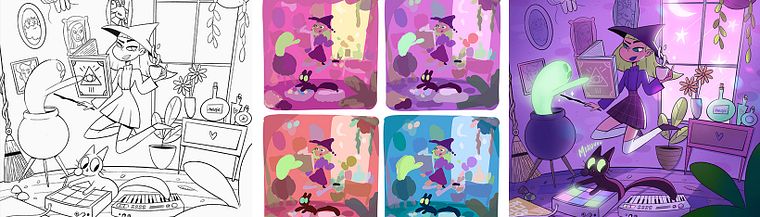 Digitale Illustration von Figuren: Konzeptualisierung und Farbe