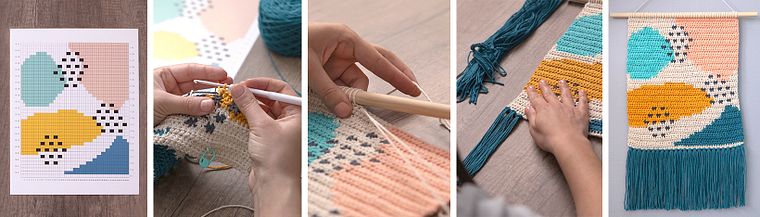 Intarsia crochet: sticke eigene Wandteppiche