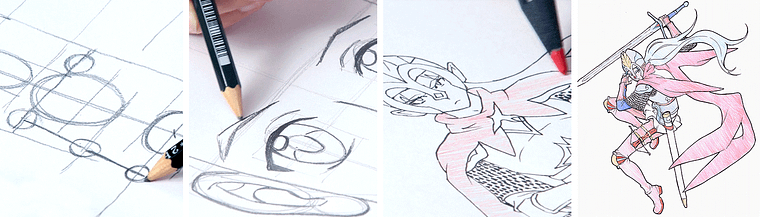 Desenho de personagens mangá do zero