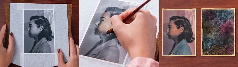 Colorazione fotografica con acquerello