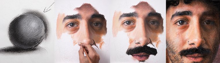 Ritratto realistico con pastelli morbidi