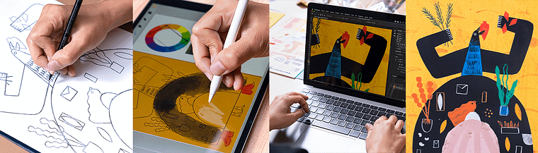 Illustration und digitale Collage für Kindergeschichten