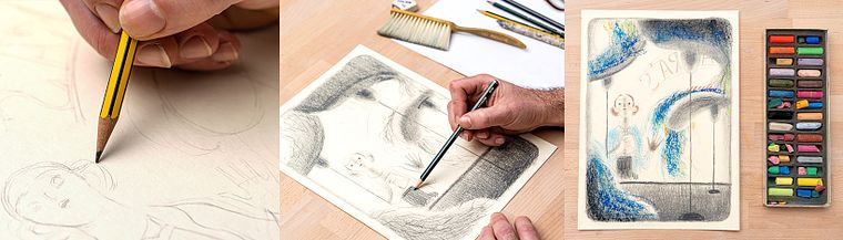 Illustration expressive trait par trait