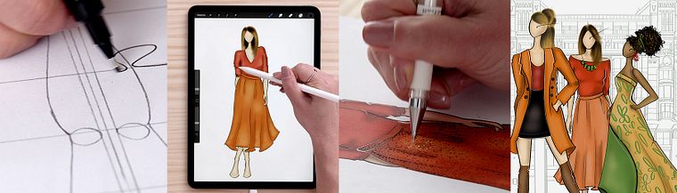 Ilustración de bocetos de moda