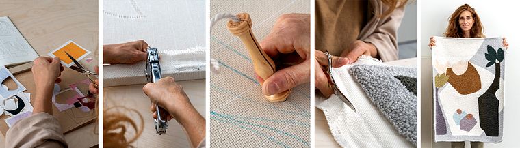 Punch needle para design de tapetes