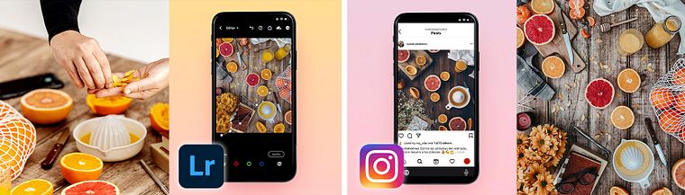 Kolorowe zdjęcia flat lay na Instagram