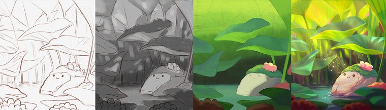 Cenas atmosféricas no Procreate: pinte com cores e luzes