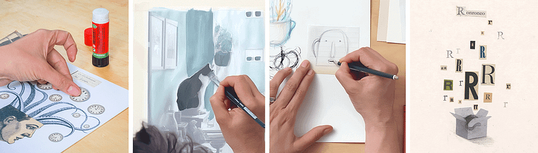 Techniques mixtes d'illustration pour stimuler l'imaginaire