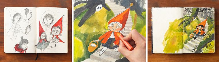 Schetsboektechnieken voor kinderillustraties