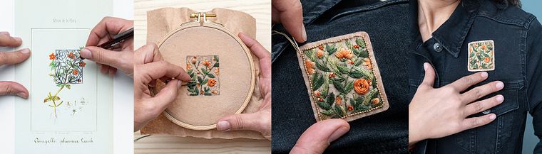 Sticktechniken für florale Muster auf Filz