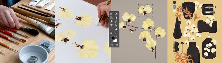 Modernes Printdesign: Maßstab, Farbe und Komposition