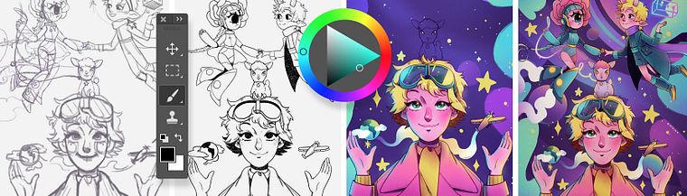 Colorização digital para ilustrações mangá