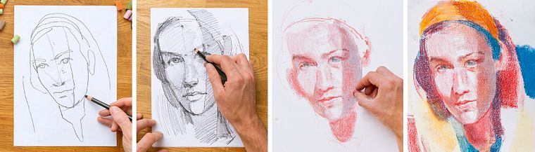Expressive Portrait Drawing with Soft Pastels