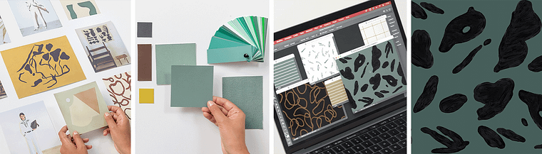 Composição e cor para design têxtil e de superfícies