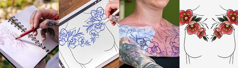 Botanisches Tattoo-Design mit Procreate