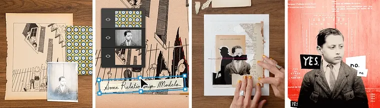 Collage artístico con técnicas mixtas
