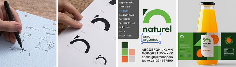 Design de identidade visual com traços grossos