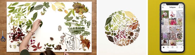 Composizioni creative flat lay per social media