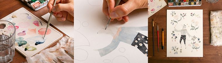 Création d’aquarelles délicates pour l’illustration narrative