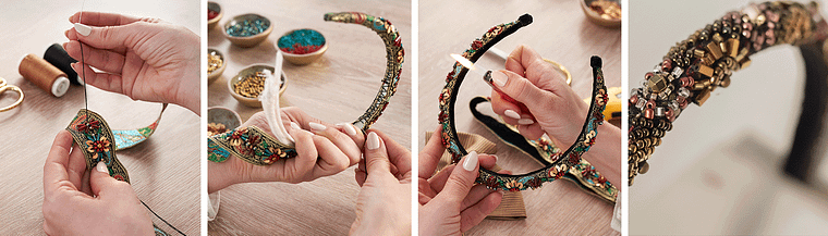 Ricamo con perline: crea accessori per capelli