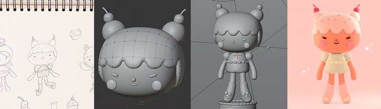 Kawaii-Figuren in 3D mit Blender