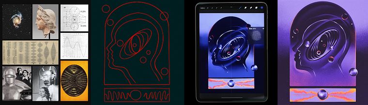 Retrofuturistic Illustration with Procreate