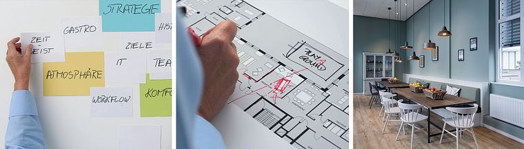 Innendesign: Plane kreative Arbeitsräume