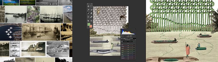 Digital Collage for Vintage Editorial Illustration