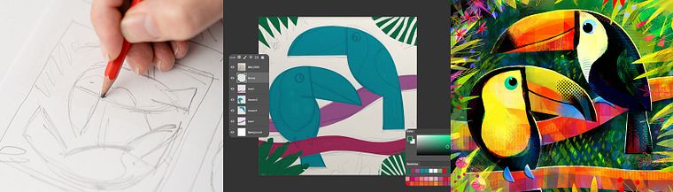 Lebhafte Tierillustrationen mit Photoshop