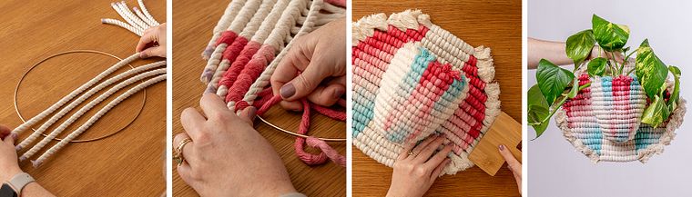 Handgeverfde macramé: creëer plantenhangers