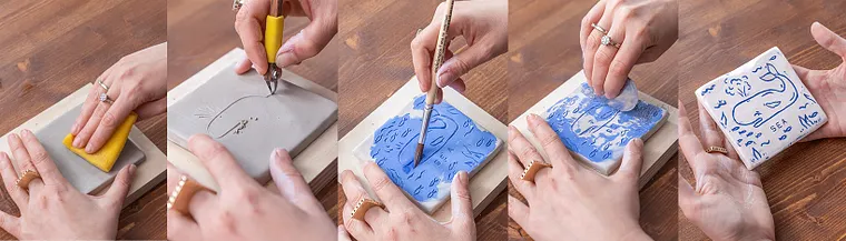 Teknik dekorasi keramik: sgraffito dan underglaze