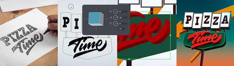 3D Lettering with Photoshop and Illustrator
